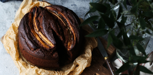 Podwójnie czekoladowe ciasto bananowe