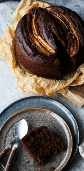 Podwójnie czekoladowe ciasto bananowe